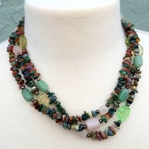 Multi strand stone necklace 18 inches